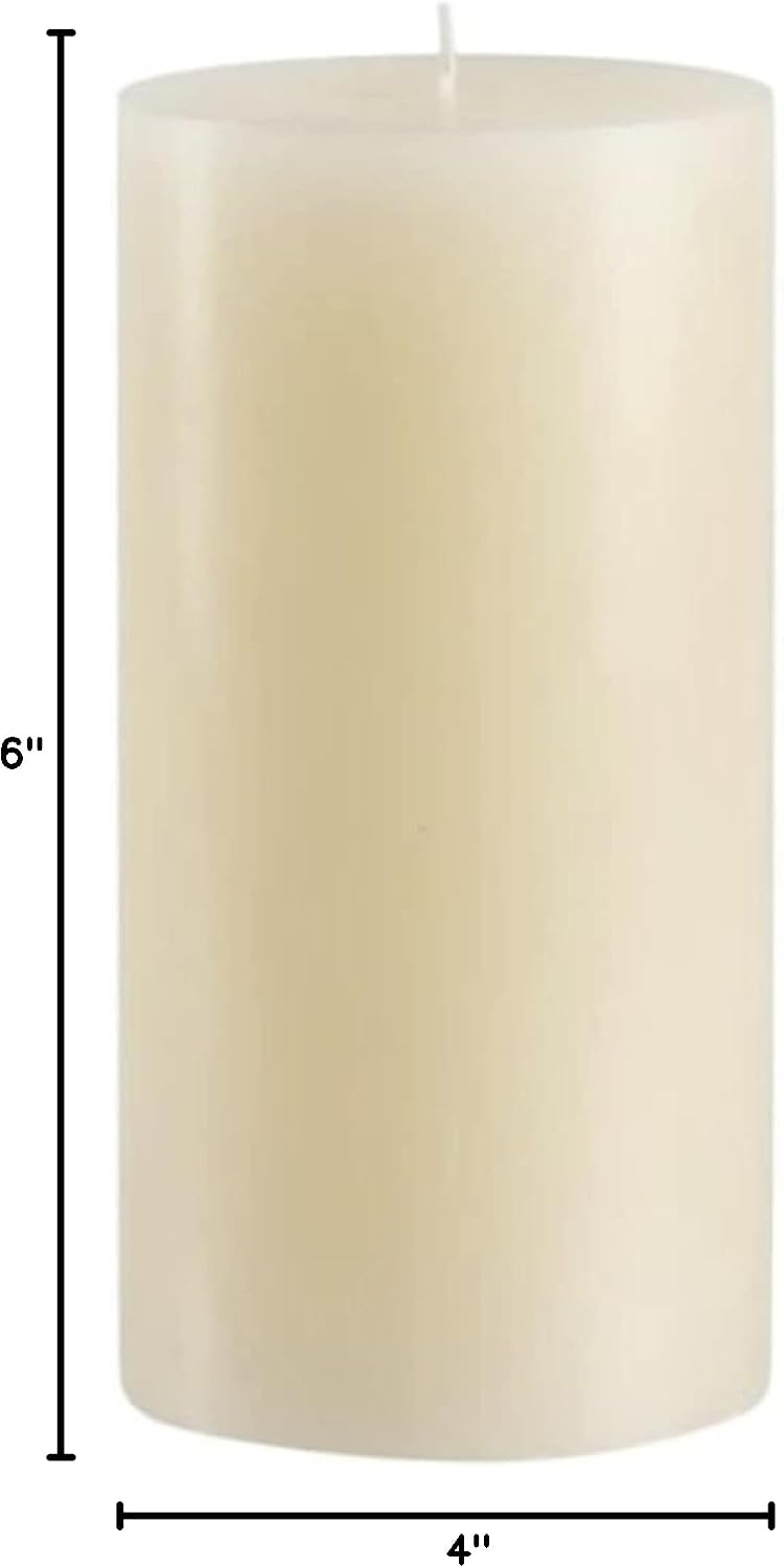 Mister Candle Unscented 4"x6" Ivory Pillar Candle, Solid Color, Cotton Wick, Dripless & Smokeless, Premium Wax Candle for Home Decor, Handmade, 120 Hour Burn Time - Image 8