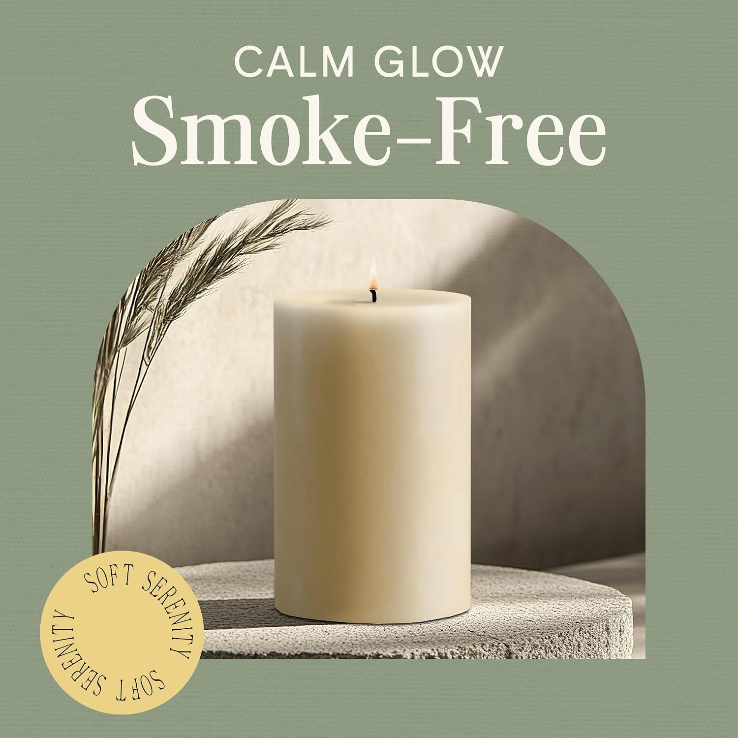 Mister Candle Unscented 4"x6" Ivory Pillar Candle, Solid Color, Cotton Wick, Dripless & Smokeless, Premium Wax Candle for Home Decor, Handmade, 120 Hour Burn Time - Image 4