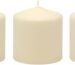 Stonebriar Unscented Pillar Candles – 18 Hour Burn Time, Long-Lasting Wax Candles for Weddings, Holidays, Home Décor & Special Events, Pack of 3, Ivory, 3" x 3"